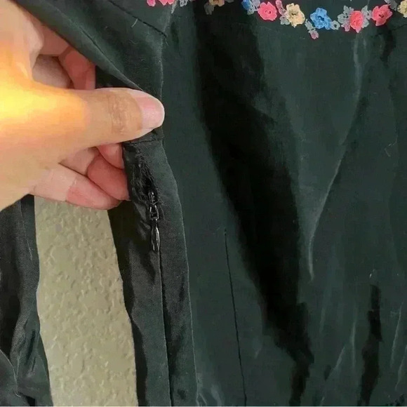 Free People Age Of Aquarius Boho Black Floral Mini Dress Size 2 NWT - Picture 9 of 12